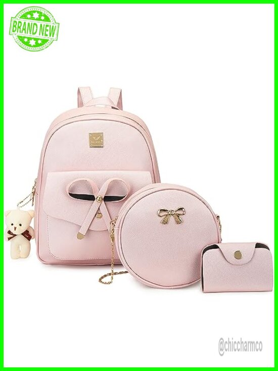 Faux Leather Mini Backpack Purse for Women Bowknot Small Backpack Girls Gift main image 6